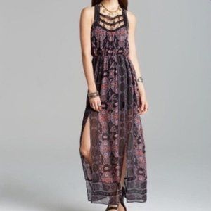 Free People Sleeveless Black Combo Max Boho Dress
